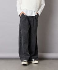 KJLAD32039 a.v.v KIDS(アー・ヴェ・ヴェ) [120-160]ケミカルデニムワイドパンツ ライトブルー