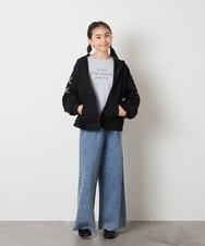 KJLAD32039 a.v.v KIDS(アー・ヴェ・ヴェ) [120-160]ケミカルデニムワイドパンツ ライトブルー