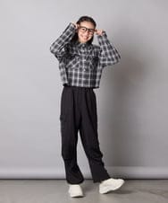 KJLAD37049 a.v.v KIDS(アー・ヴェ・ヴェ) [130-160]サイドレースアップカーゴパンツ ライトブルー
