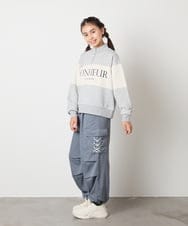 KJLAD37049 a.v.v KIDS(アー・ヴェ・ヴェ) [130-160]サイドレースアップカーゴパンツ ライトブルー