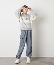 KJLAD37049 a.v.v KIDS(アー・ヴェ・ヴェ) [130-160]サイドレースアップカーゴパンツ ライトブルー