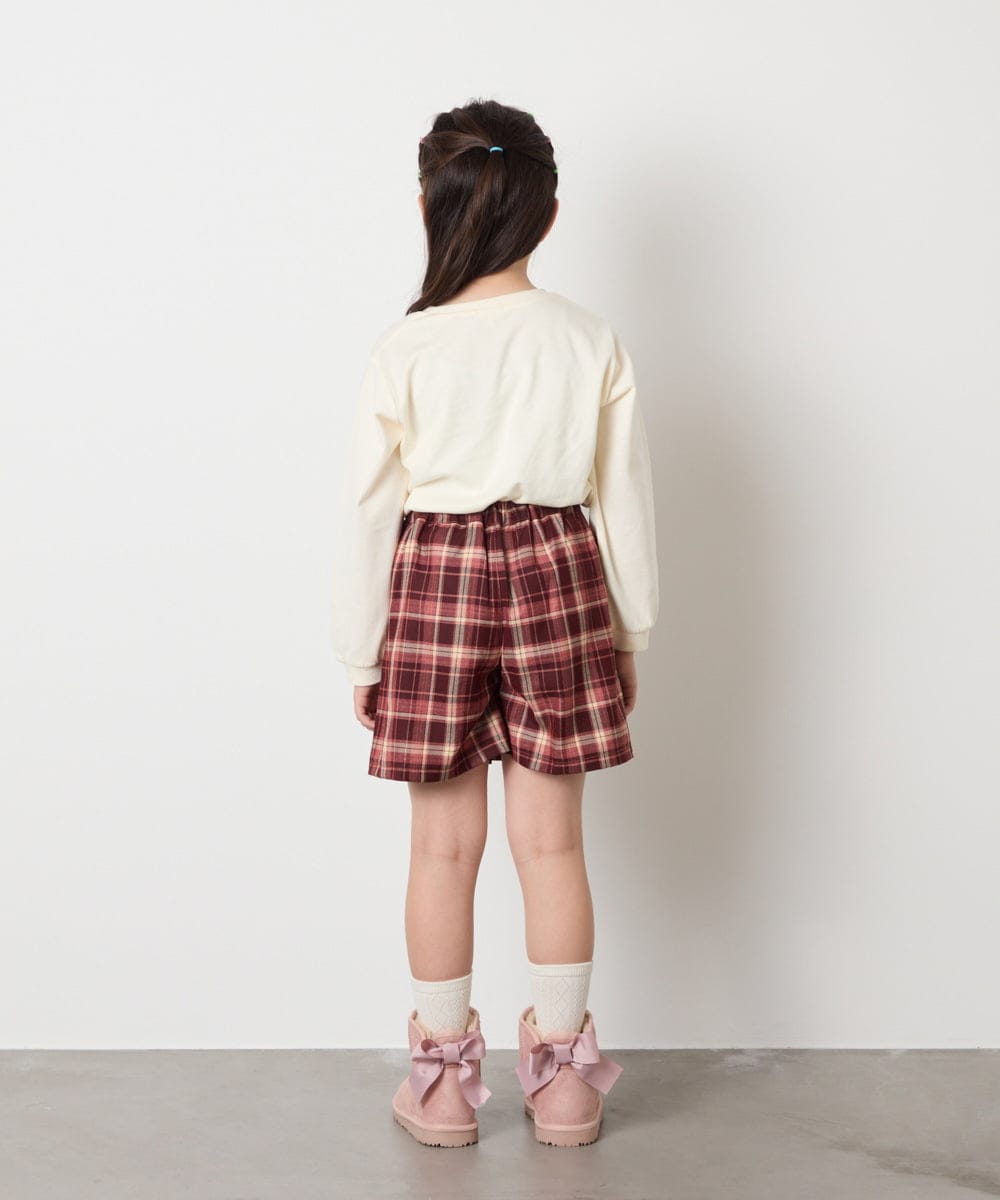 KJLAD38034 a.v.v KIDS(アー・ヴェ・ヴェ) [110-160]レースアッププリーツスカパン ピンク