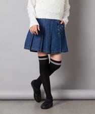 KJLAD38034 a.v.v KIDS(アー・ヴェ・ヴェ) [110-160]レースアッププリーツスカパン ピンク