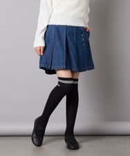 KJLAD38034 a.v.v KIDS(アー・ヴェ・ヴェ) [110-160]レースアッププリーツスカパン ピンク