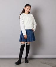 KJLAD38034 a.v.v KIDS(アー・ヴェ・ヴェ) [110-160]レースアッププリーツスカパン ピンク