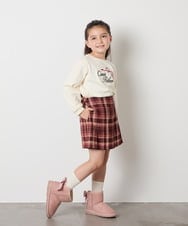 KJLAD38034 a.v.v KIDS(アー・ヴェ・ヴェ) [110-160]レースアッププリーツスカパン ピンク