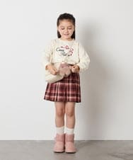 KJLAD38034 a.v.v KIDS(アー・ヴェ・ヴェ) [110-160]レースアッププリーツスカパン ピンク