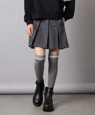 KJLAD38034 a.v.v KIDS(アー・ヴェ・ヴェ) [110-160]レースアッププリーツスカパン ダークグレー
