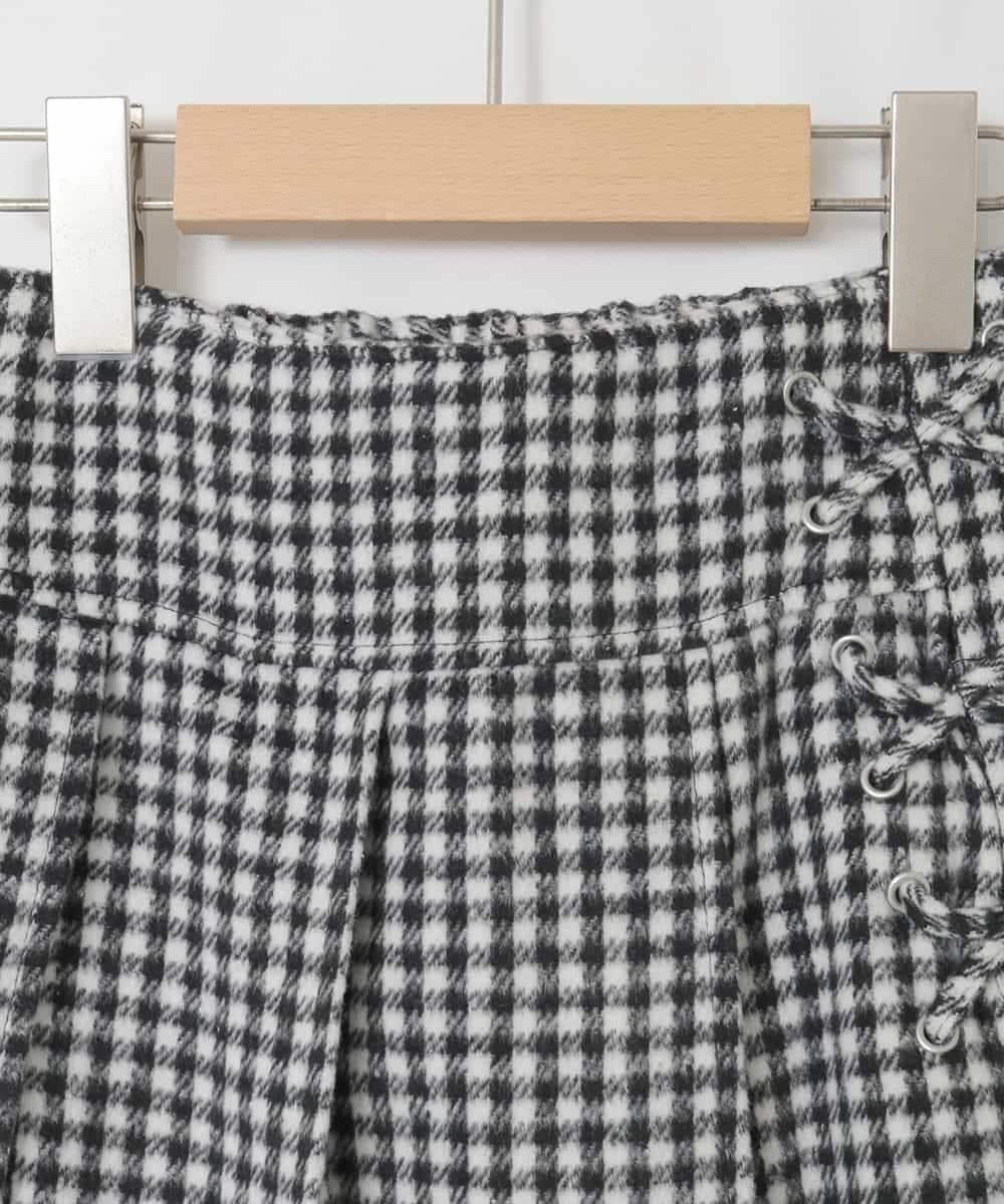 KJLAD38034 a.v.v KIDS(アー・ヴェ・ヴェ) [110-160]レースアッププリーツスカパン アイボリー