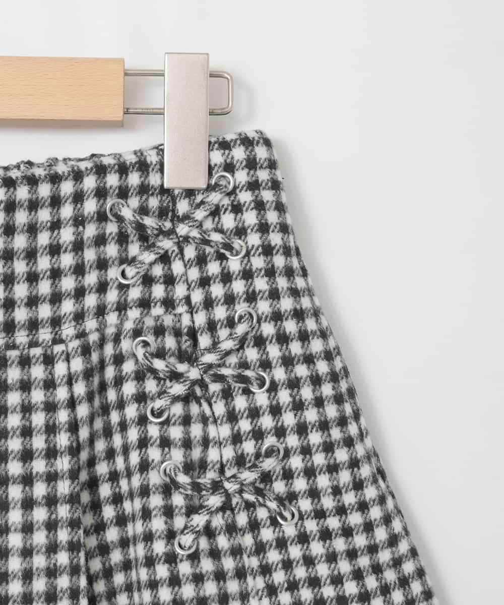 KJLAD38034 a.v.v KIDS(アー・ヴェ・ヴェ) [110-160]レースアッププリーツスカパン アイボリー