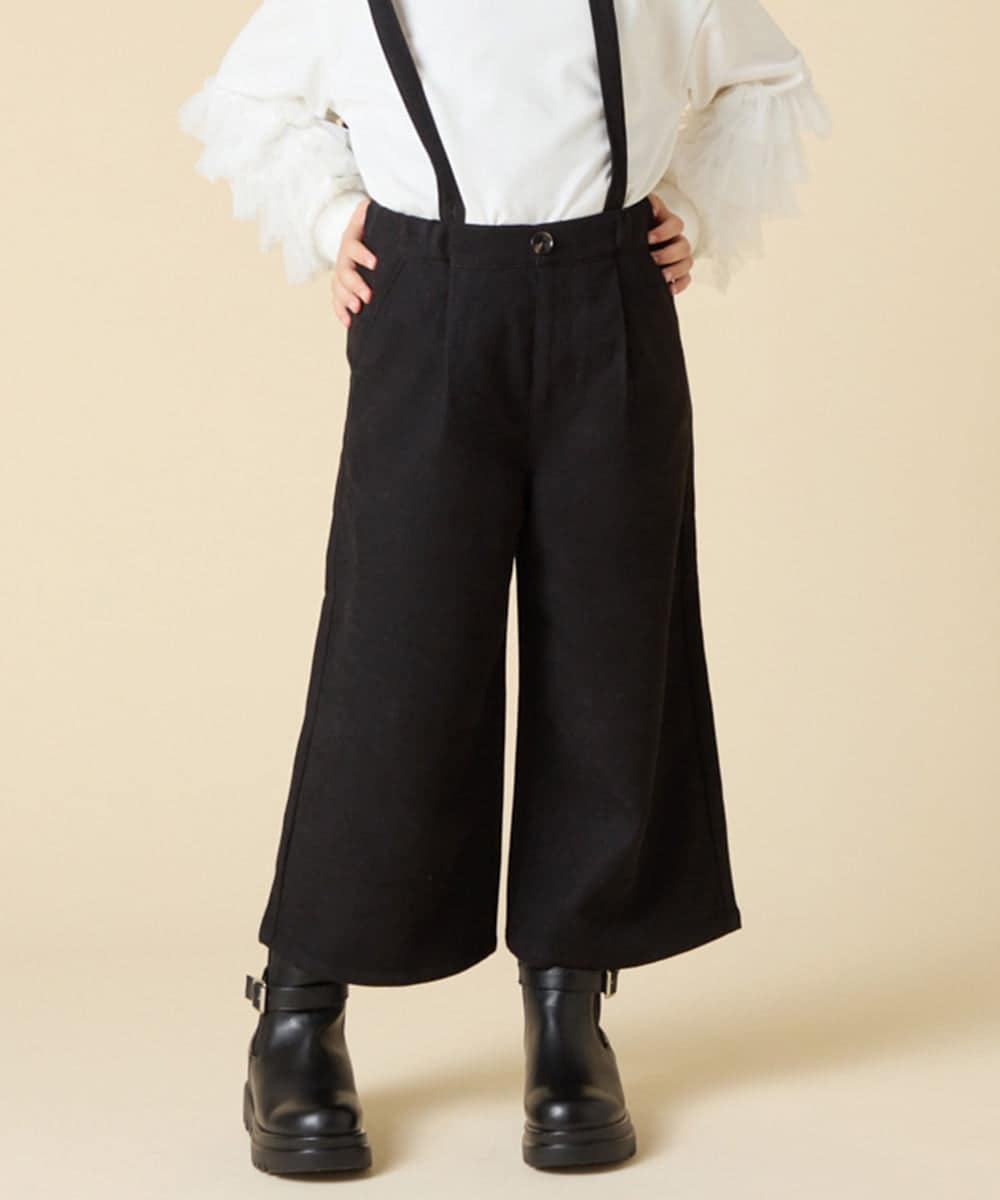 KJLAD40039 a.v.v KIDS(アー・ヴェ・ヴェ) [120-160]サス付きワイドパンツ ブラック