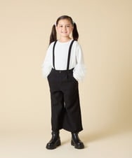 KJLAD40039 a.v.v KIDS(アー・ヴェ・ヴェ) [120-160]サス付きワイドパンツ ブラック