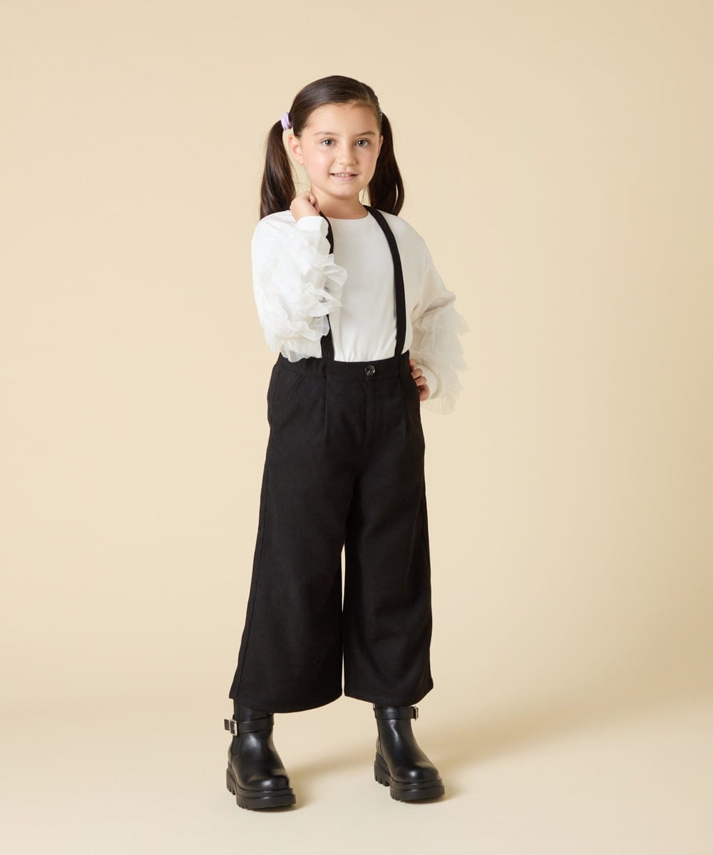 KJLAD40039 a.v.v KIDS(アー・ヴェ・ヴェ) [120-160]サス付きワイドパンツ ブラック