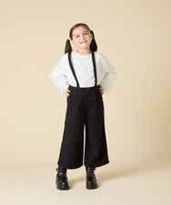 KJLAD40039 a.v.v KIDS(アー・ヴェ・ヴェ) [120-160]サス付きワイドパンツ ブラック