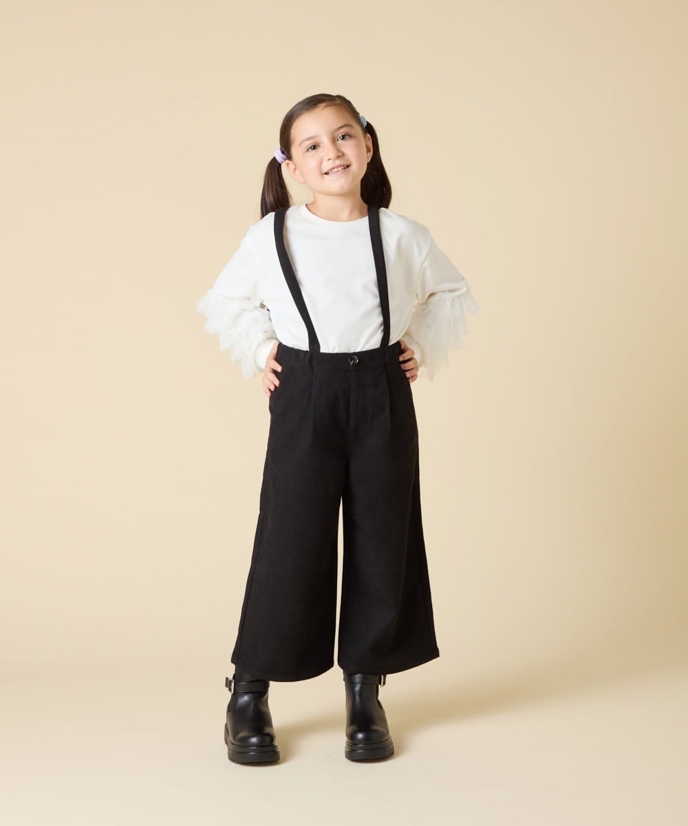 KJLAD40039 a.v.v KIDS(アー・ヴェ・ヴェ) [120-160]サス付きワイドパンツ ブラック