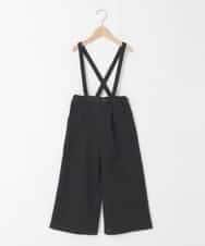 KJLAD40039 a.v.v KIDS(アー・ヴェ・ヴェ) [120-160]【人気の定番パンツ/通学にもオススメ/後ろゴムで楽ちん/取り外し可能サスペンダー】サス付きワイドパンツ ブラック