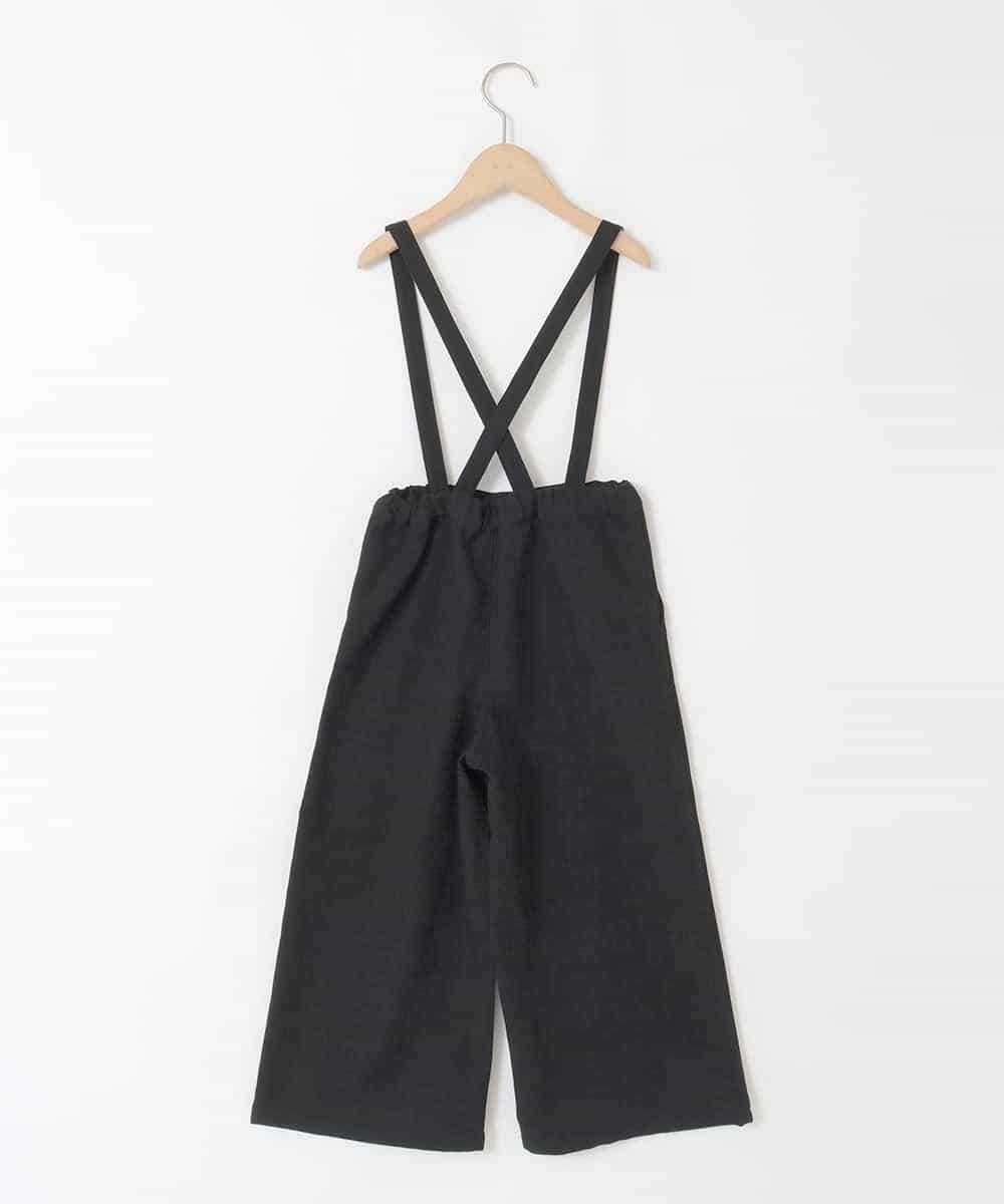 KJLAD40039 a.v.v KIDS(アー・ヴェ・ヴェ) [120-160]【人気の定番パンツ/通学にもオススメ/後ろゴムで楽ちん/取り外し可能サスペンダー】サス付きワイドパンツ ブラック