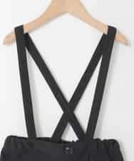 KJLAD40039 a.v.v KIDS(アー・ヴェ・ヴェ) [120-160]【人気の定番パンツ/通学にもオススメ/後ろゴムで楽ちん/取り外し可能サスペンダー】サス付きワイドパンツ ブラック