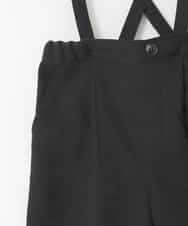 KJLAD40039 a.v.v KIDS(アー・ヴェ・ヴェ) [120-160]【人気の定番パンツ/通学にもオススメ/後ろゴムで楽ちん/取り外し可能サスペンダー】サス付きワイドパンツ ブラック