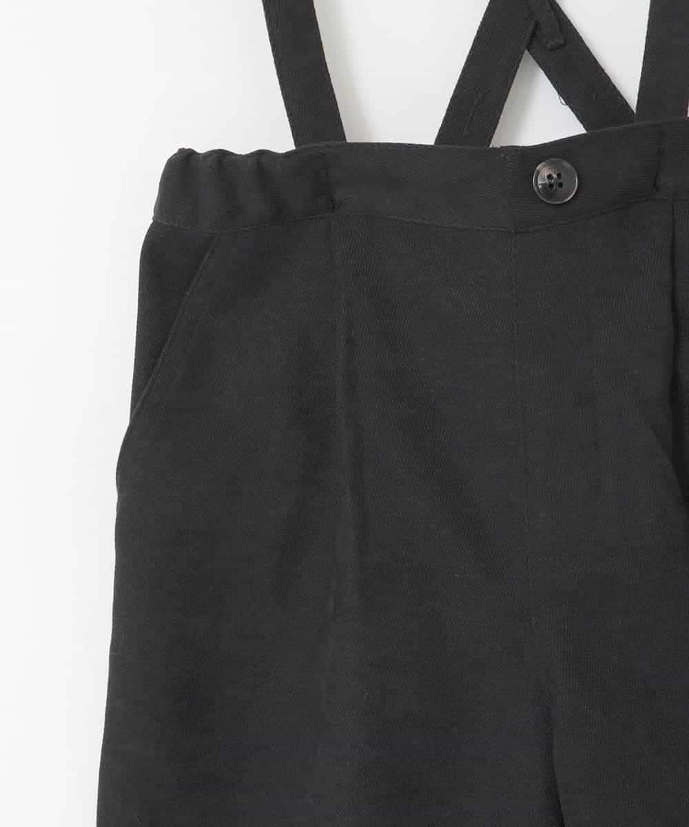 KJLAD40039 a.v.v KIDS(アー・ヴェ・ヴェ) [120-160]【人気の定番パンツ/通学にもオススメ/後ろゴムで楽ちん/取り外し可能サスペンダー】サス付きワイドパンツ ブラック