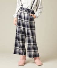 KJLAD41039 a.v.v KIDS(アー・ヴェ・ヴェ) [100-160]サス付きチェックワイドパンツ ネイビー
