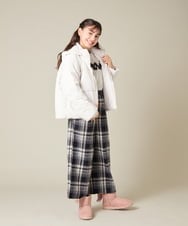 KJLAD41039 a.v.v KIDS(アー・ヴェ・ヴェ) [100-160]サス付きチェックワイドパンツ ネイビー