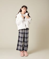 KJLAD41039 a.v.v KIDS(アー・ヴェ・ヴェ) [100-160]サス付きチェックワイドパンツ ネイビー