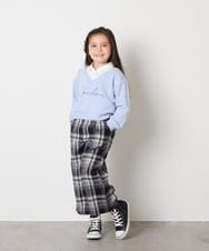 KJLAD41039 a.v.v KIDS(アー・ヴェ・ヴェ) [100-160]サス付きチェックワイドパンツ ネイビー