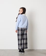 KJLAD41039 a.v.v KIDS(アー・ヴェ・ヴェ) [100-160]サス付きチェックワイドパンツ ネイビー