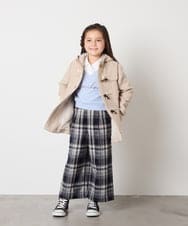 KJLAD41039 a.v.v KIDS(アー・ヴェ・ヴェ) [100-160]サス付きチェックワイドパンツ ネイビー