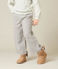 KJLAD41039 a.v.v KIDS(アー・ヴェ・ヴェ) [100-160]サス付きチェックワイドパンツ ネイビー