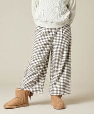 KJLAD41039 a.v.v KIDS(アー・ヴェ・ヴェ) [100-160]サス付きチェックワイドパンツ ネイビー