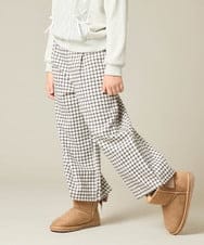 KJLAD41039 a.v.v KIDS(アー・ヴェ・ヴェ) [100-160]サス付きチェックワイドパンツ ネイビー