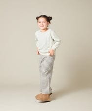 KJLAD41039 a.v.v KIDS(アー・ヴェ・ヴェ) [100-160]サス付きチェックワイドパンツ ネイビー