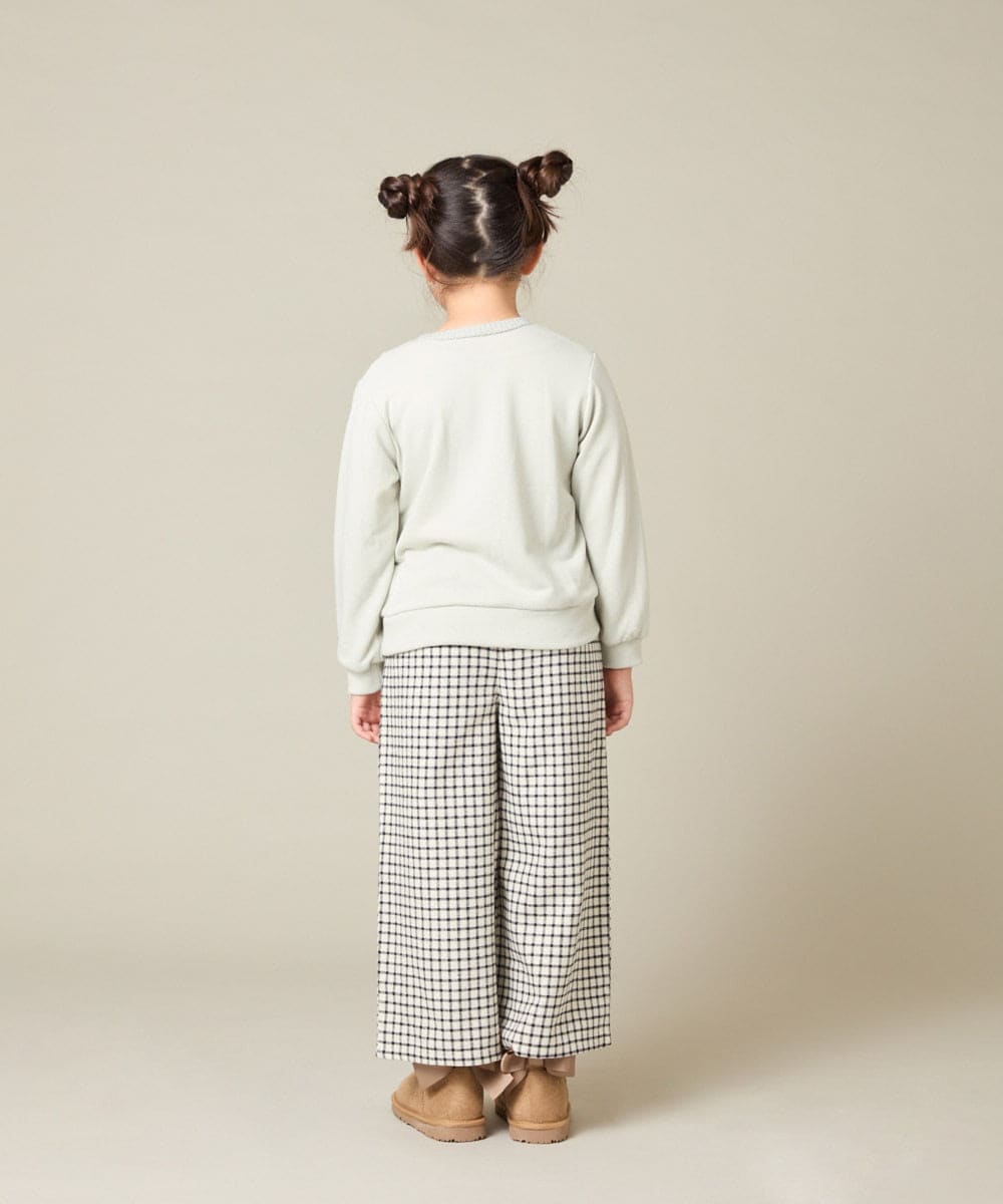 KJLAD41039 a.v.v KIDS(アー・ヴェ・ヴェ) [100-160]サス付きチェックワイドパンツ ネイビー