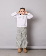 KJLAD41039 a.v.v KIDS(アー・ヴェ・ヴェ) [100-160]サス付きチェックワイドパンツ ネイビー