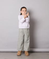 KJLAD41039 a.v.v KIDS(アー・ヴェ・ヴェ) [100-160]サス付きチェックワイドパンツ ネイビー