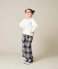 KJLAD41039 a.v.v KIDS(アー・ヴェ・ヴェ) [100-160]サス付きチェックワイドパンツ ネイビー