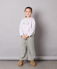 KJLAD41039 a.v.v KIDS(アー・ヴェ・ヴェ) [100-160]サス付きチェックワイドパンツ ネイビー