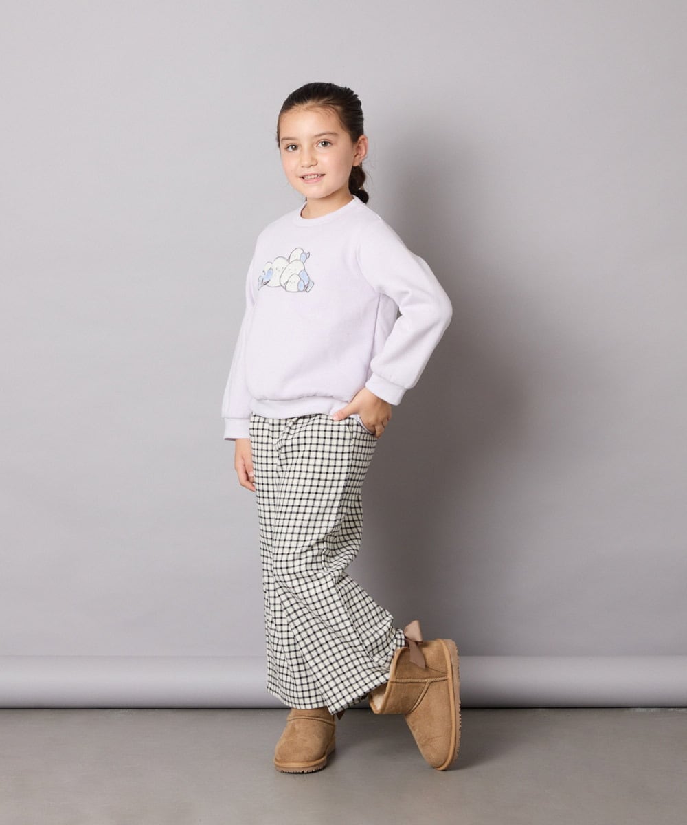 KJLAD41039 a.v.v KIDS(アー・ヴェ・ヴェ) [100-160]サス付きチェックワイドパンツ ネイビー