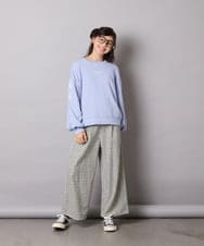 KJLAD41039 a.v.v KIDS(アー・ヴェ・ヴェ) [100-160]サス付きチェックワイドパンツ ネイビー