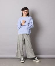 KJLAD41039 a.v.v KIDS(アー・ヴェ・ヴェ) [100-160]サス付きチェックワイドパンツ ネイビー