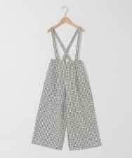 KJLAD41039 a.v.v KIDS(アー・ヴェ・ヴェ) [120-160]【定番人気！/取り外し可能サスペンダー/後ろゴムで楽ちん】サス付きチェックワイドパンツ アイボリー