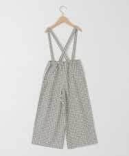 KJLAD41039 a.v.v KIDS(アー・ヴェ・ヴェ) [120-160]【定番人気！/取り外し可能サスペンダー/後ろゴムで楽ちん】サス付きチェックワイドパンツ アイボリー