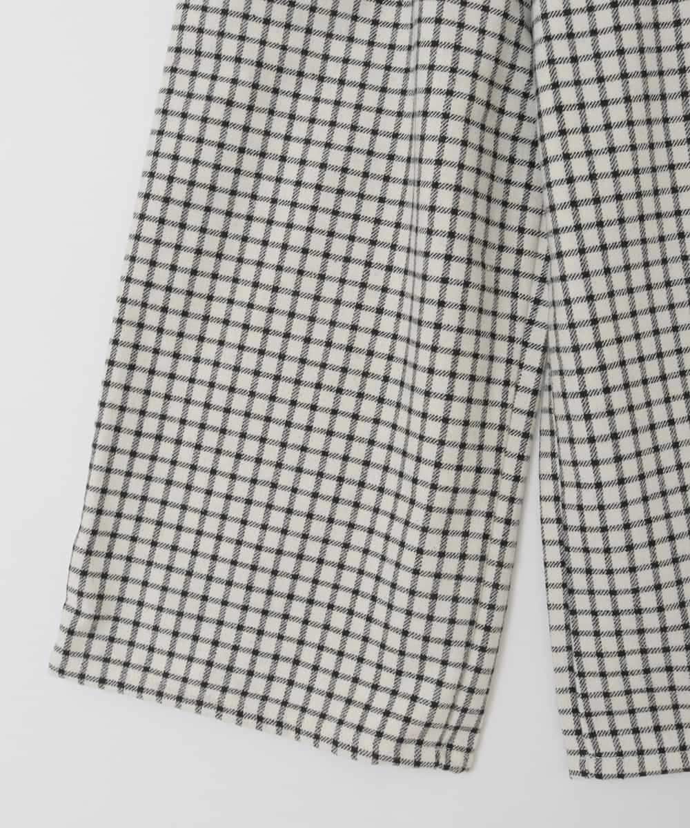 KJLAD41039 a.v.v KIDS(アー・ヴェ・ヴェ) [120-160]【定番人気！/取り外し可能サスペンダー/後ろゴムで楽ちん】サス付きチェックワイドパンツ アイボリー