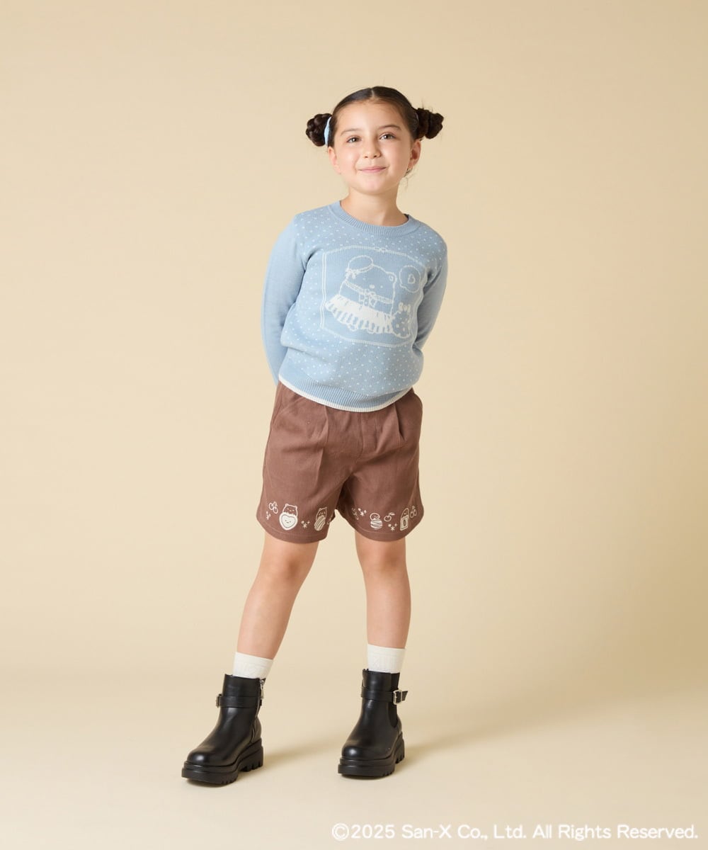 KJLAD80039 a.v.v KIDS(アー・ヴェ・ヴェ) [100-140]すみっコぐらし刺繍キュロット オレンジ