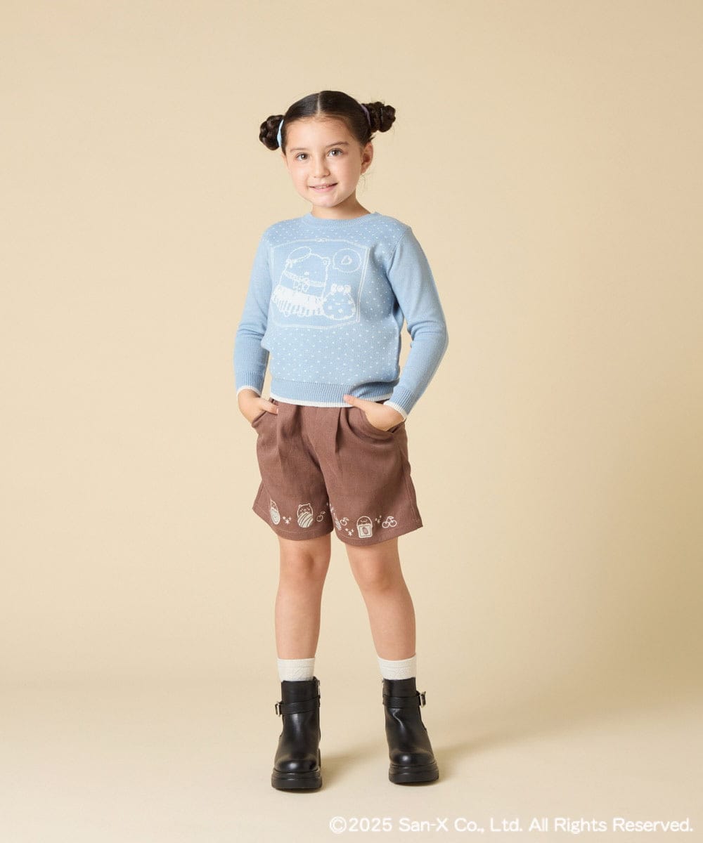 KJLAD80039 a.v.v KIDS(アー・ヴェ・ヴェ) [100-140]すみっコぐらし刺繍キュロット オレンジ