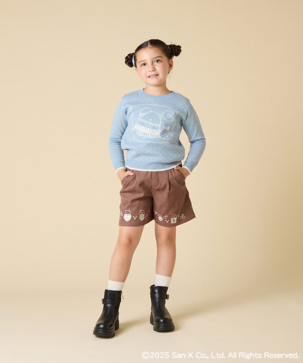 KJLAD80039 a.v.v KIDS(アー・ヴェ・ヴェ) [100-140]すみっコぐらし刺繍キュロット オレンジ