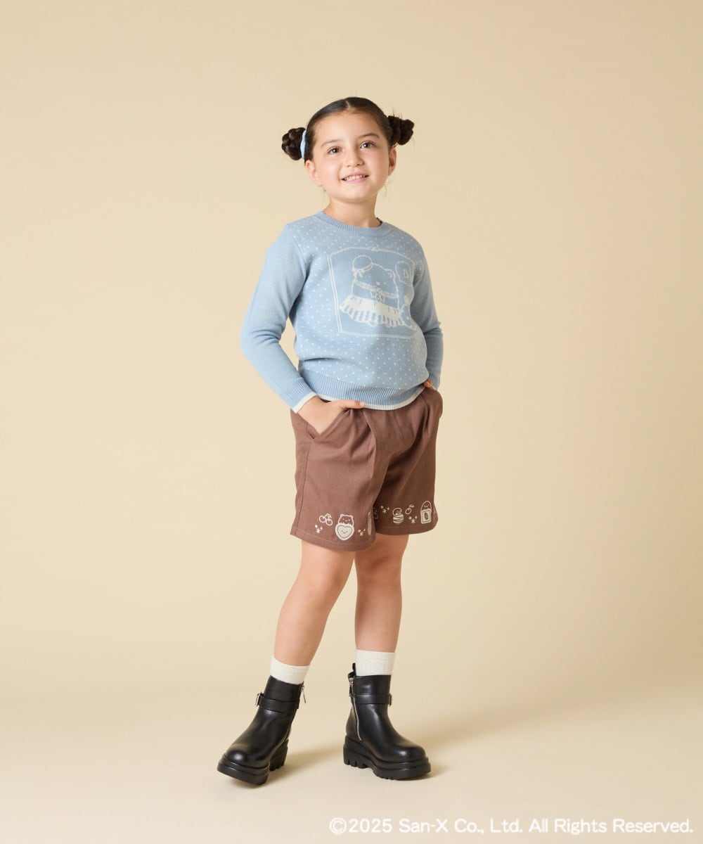 KJLAD80039 a.v.v KIDS(アー・ヴェ・ヴェ) [100-140]すみっコぐらし刺繍キュロット オレンジ