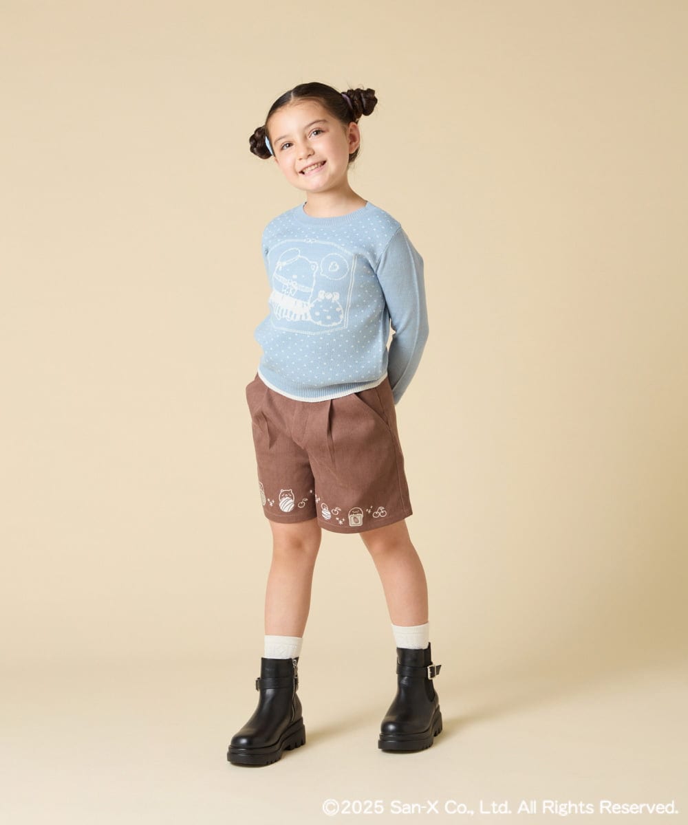 KJLAD80039 a.v.v KIDS(アー・ヴェ・ヴェ) [100-140]すみっコぐらし刺繍キュロット オレンジ